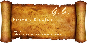 Greguss Orsolya névjegykártya